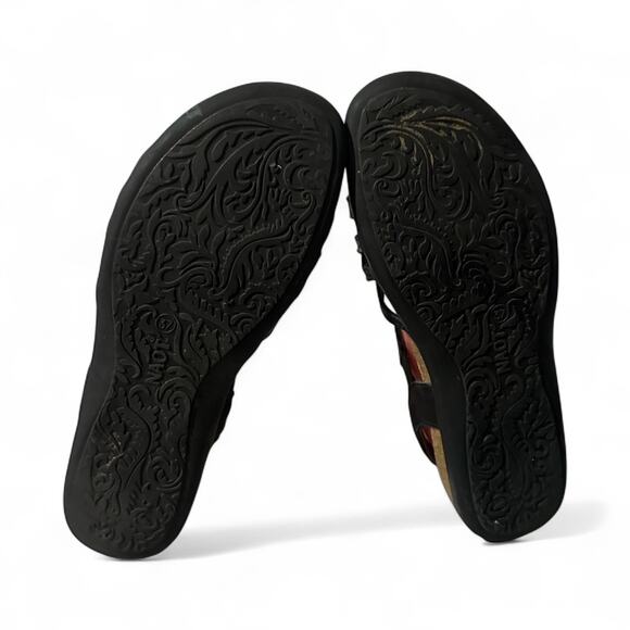 Naot Paris Black Leather Sandals Size EU 37 / US 6 Slingback Comfortable - Picture 5 of 8